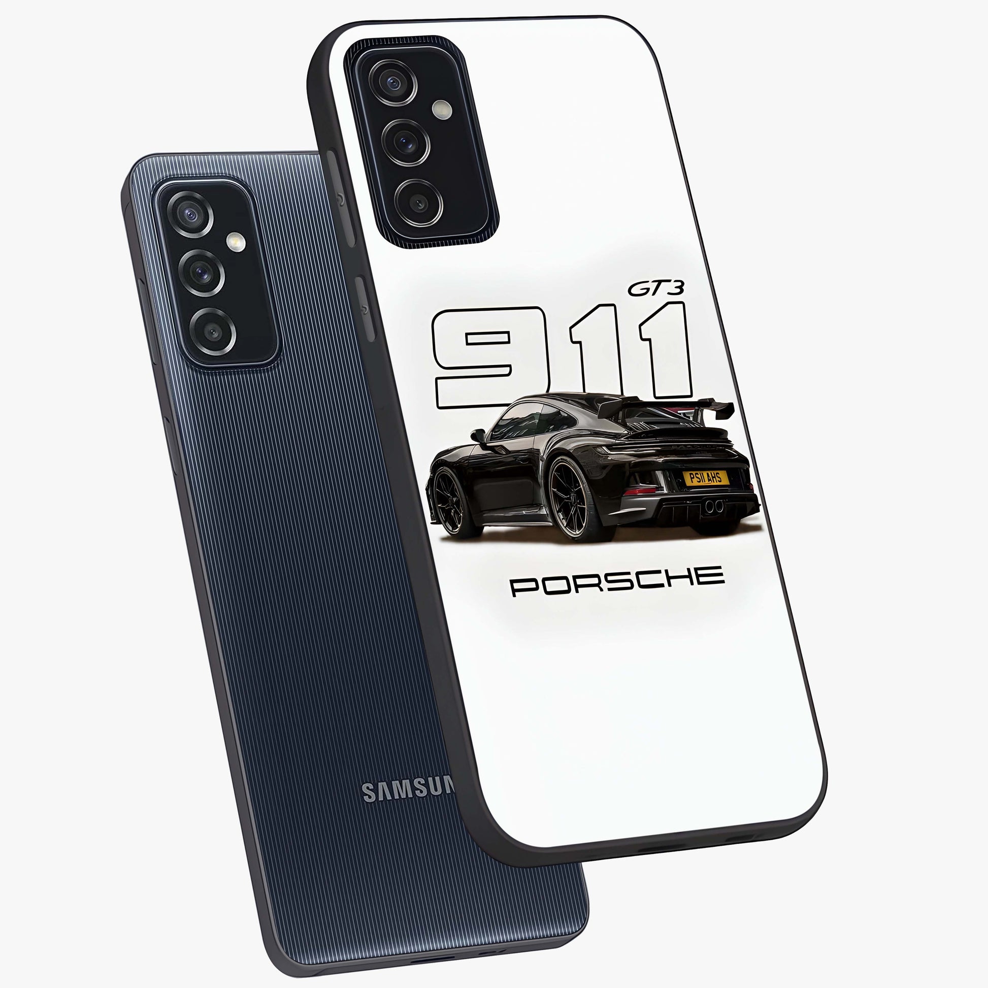 Turbo Legacy Icon Glass Case displayed in angled mockup highlighting dynamic automotive design with performance aesthetic.