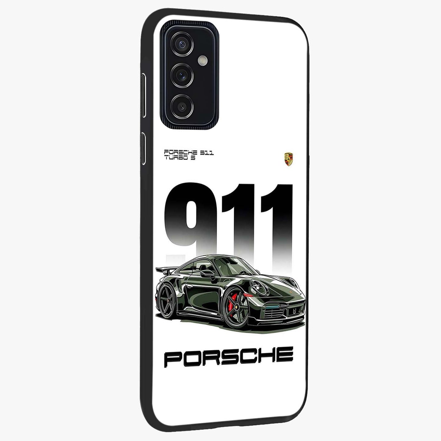 911 Turbo Dominance Glass Case upright perspective showcasing powerful racing design and modern automotive aesthetic.
