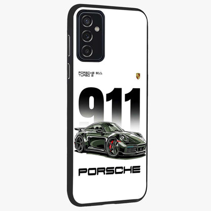 911 Turbo Dominance Glass Case upright perspective showcasing powerful racing design and modern automotive aesthetic.