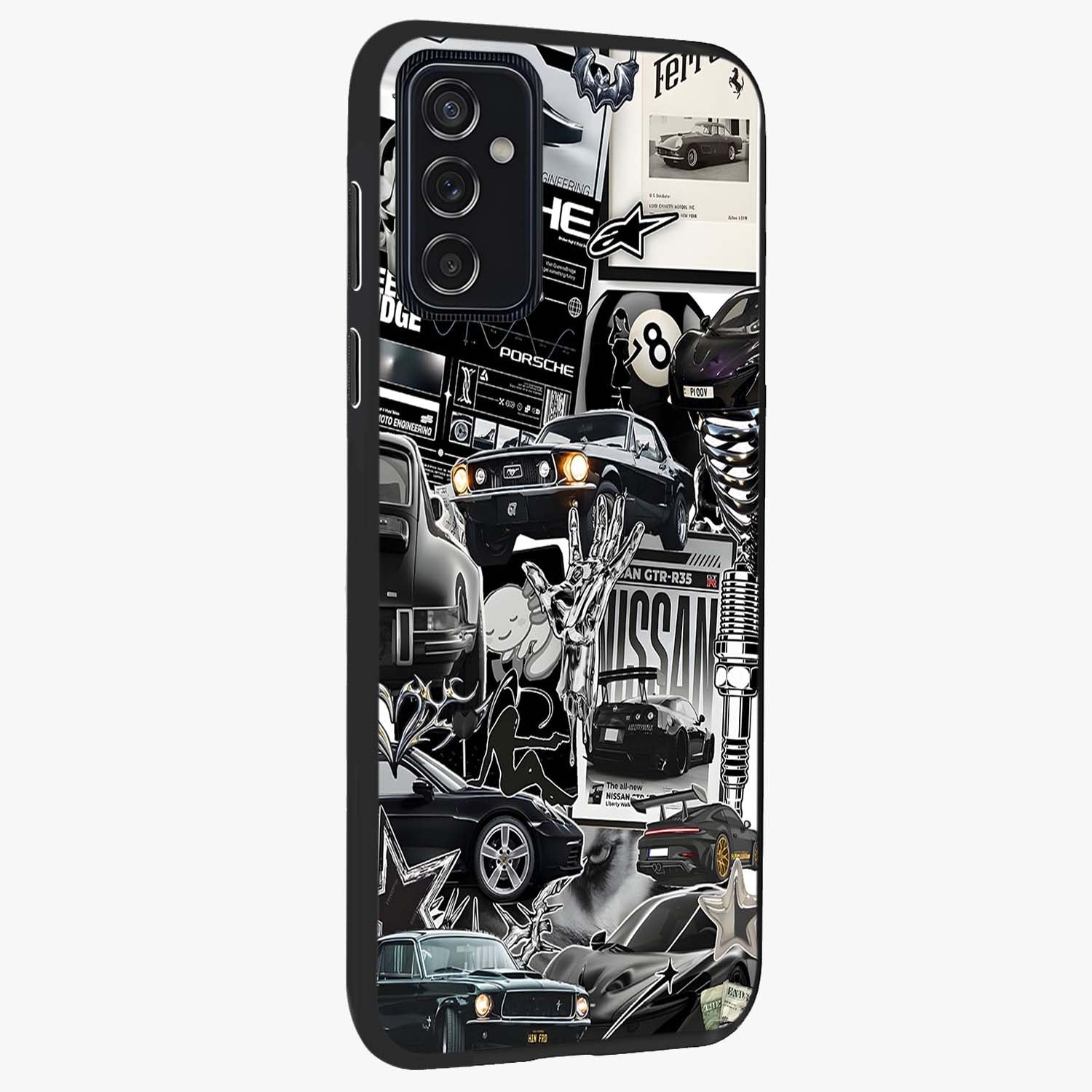 Aesthetic Dark Love Glass Case upright view showcasing dramatic romantic artwork with modern aesthetic style.
