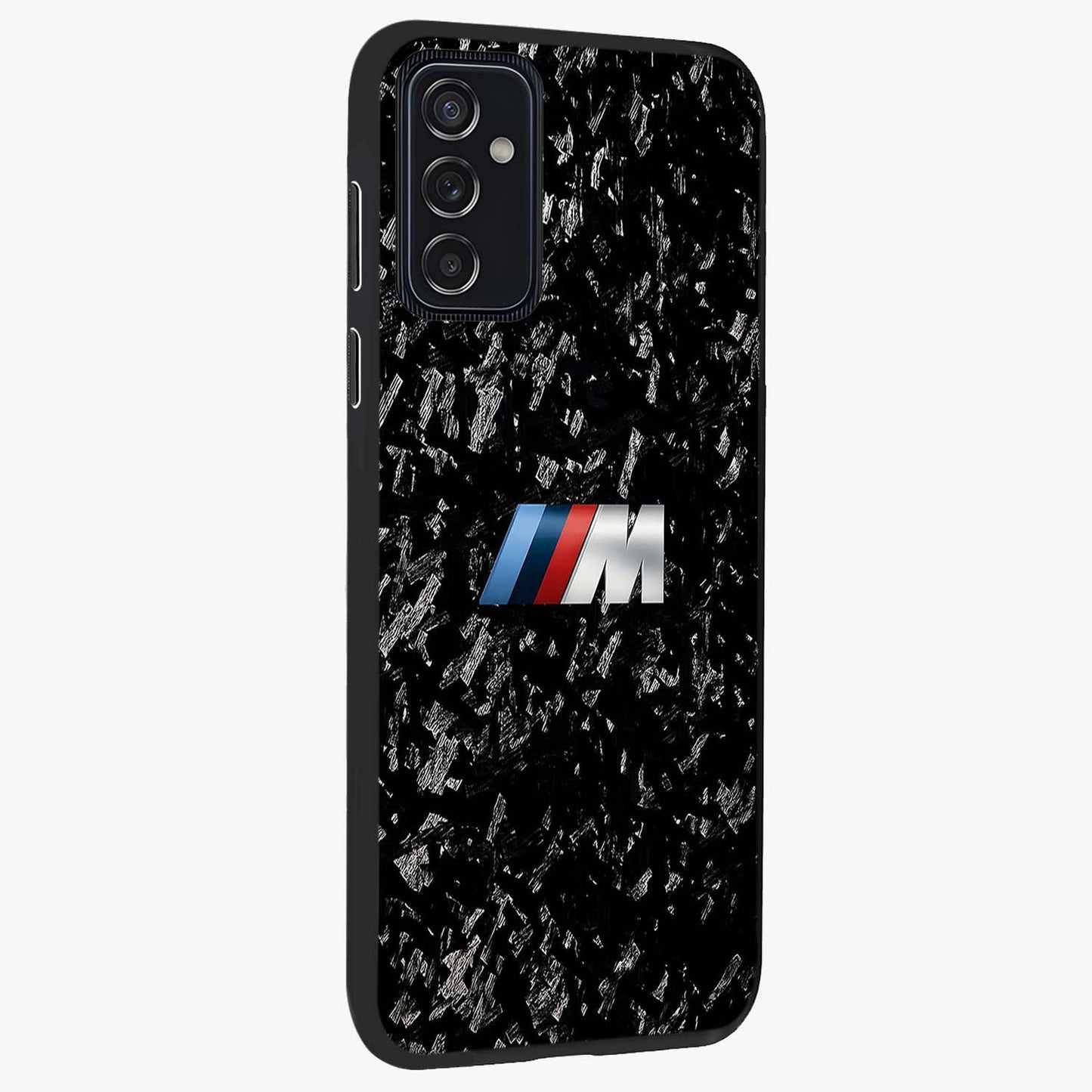 Carbon Speed Mark Glass Case upright view showcasing modern carbon speed graphic with bold automotive theme.