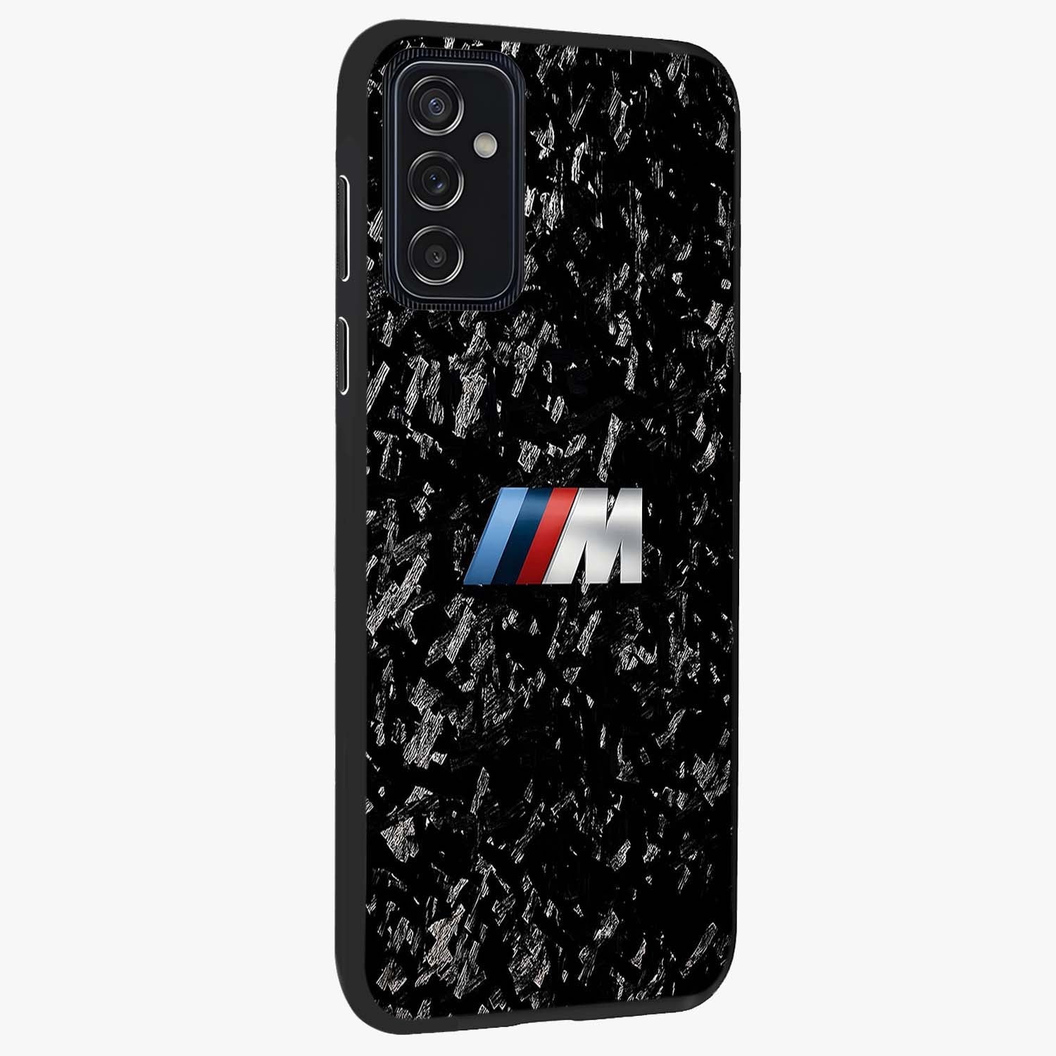 Carbon Speed Mark Glass Case upright view showcasing modern carbon speed graphic with bold automotive theme.