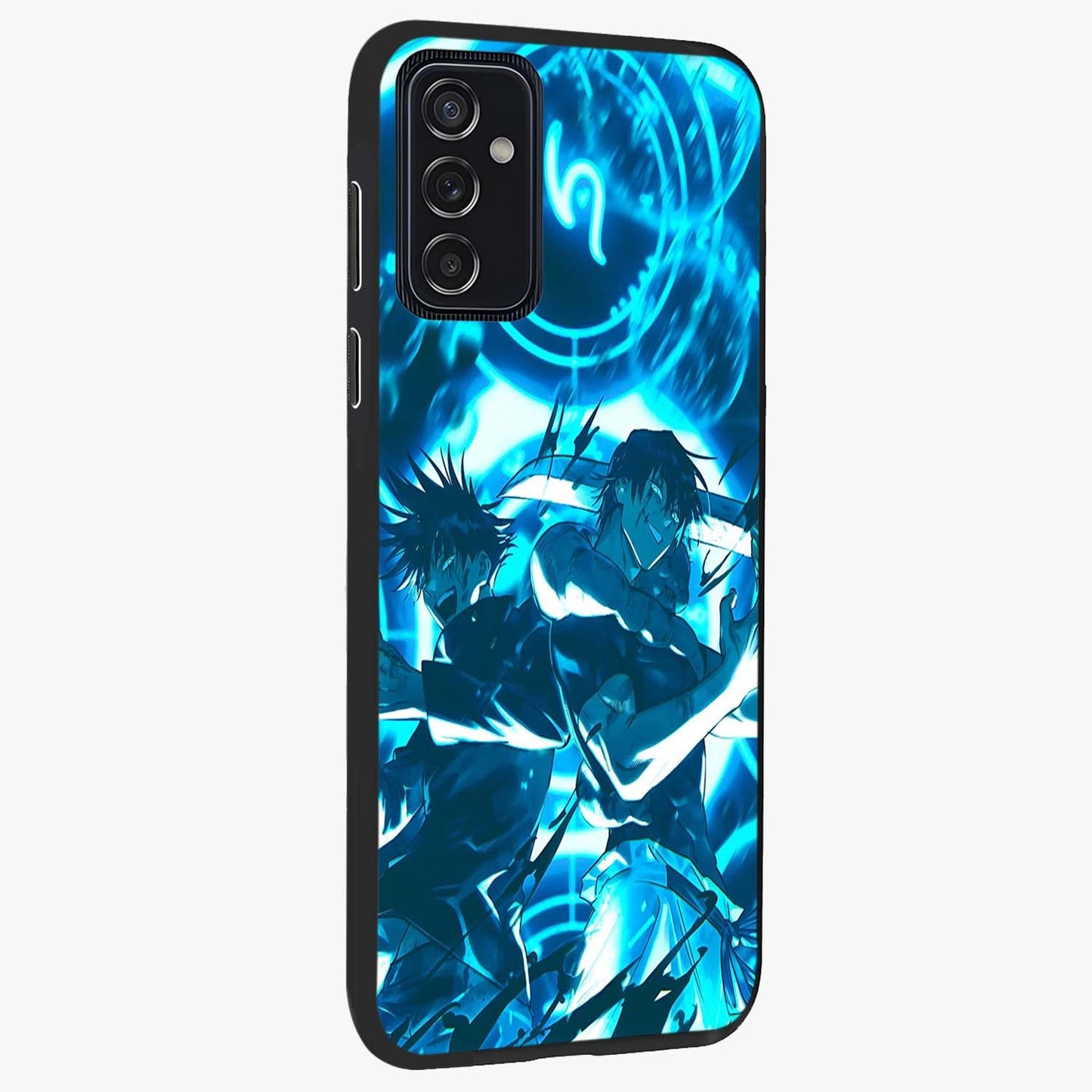Cursed Energy Clash Glass Case upright view showcasing dramatic clash artwork with bold supernatural theme.