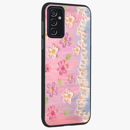 Dreamy Painted Garden Glass Case upright view showcasing vibrant floral garden artwork with artistic nature theme.