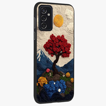 Eternal Nature Tapestry Glass Case upright view showcasing elegant nature tapestry design with decorative style.