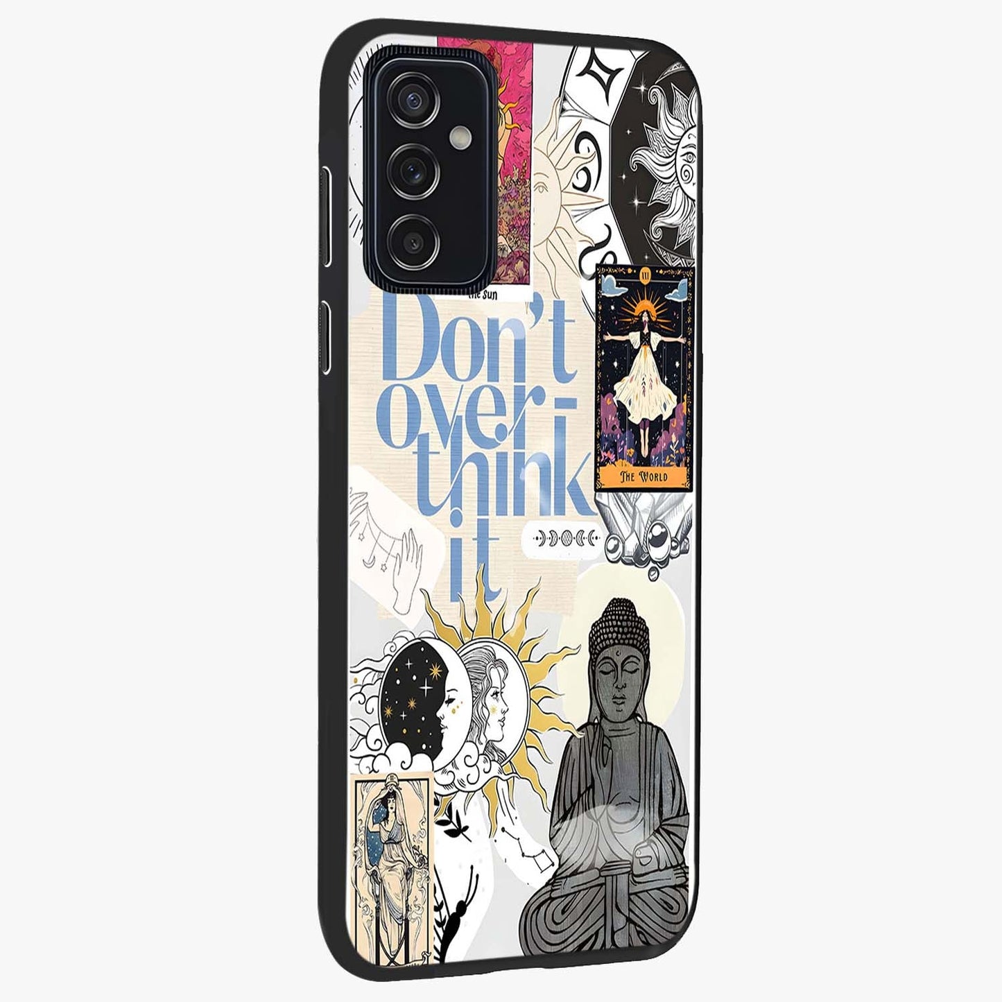 Ethereal Thoughts Glass Case upright view showcasing delicate artistic composition with peaceful dreamy theme.