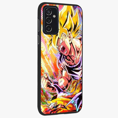 Firing Goku Glass Case upright view showcasing energetic anime artwork with bold warrior theme.