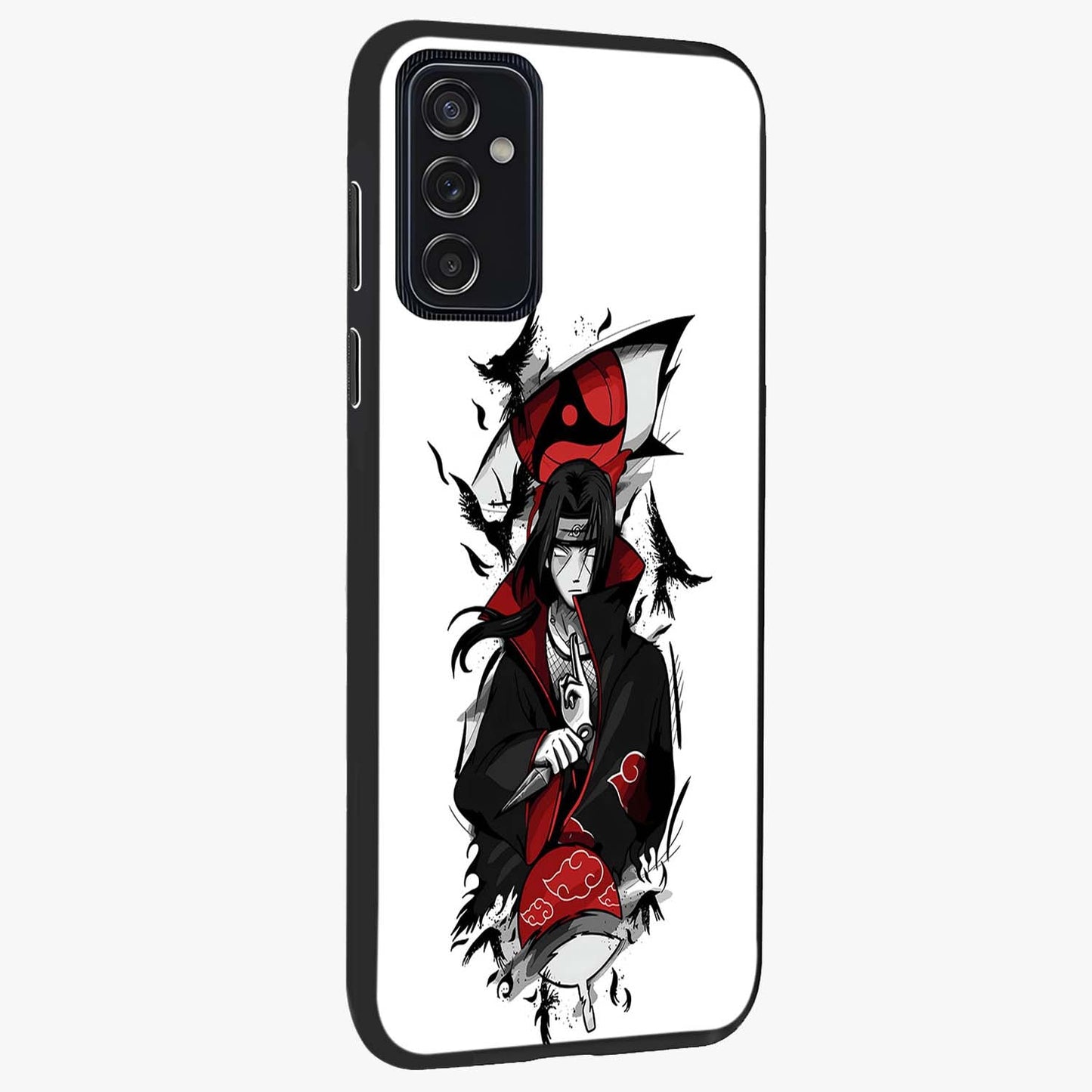Itachi Limited Edition Naruto Anime Glass Case upright view showcasing intense anime artwork with powerful character theme.