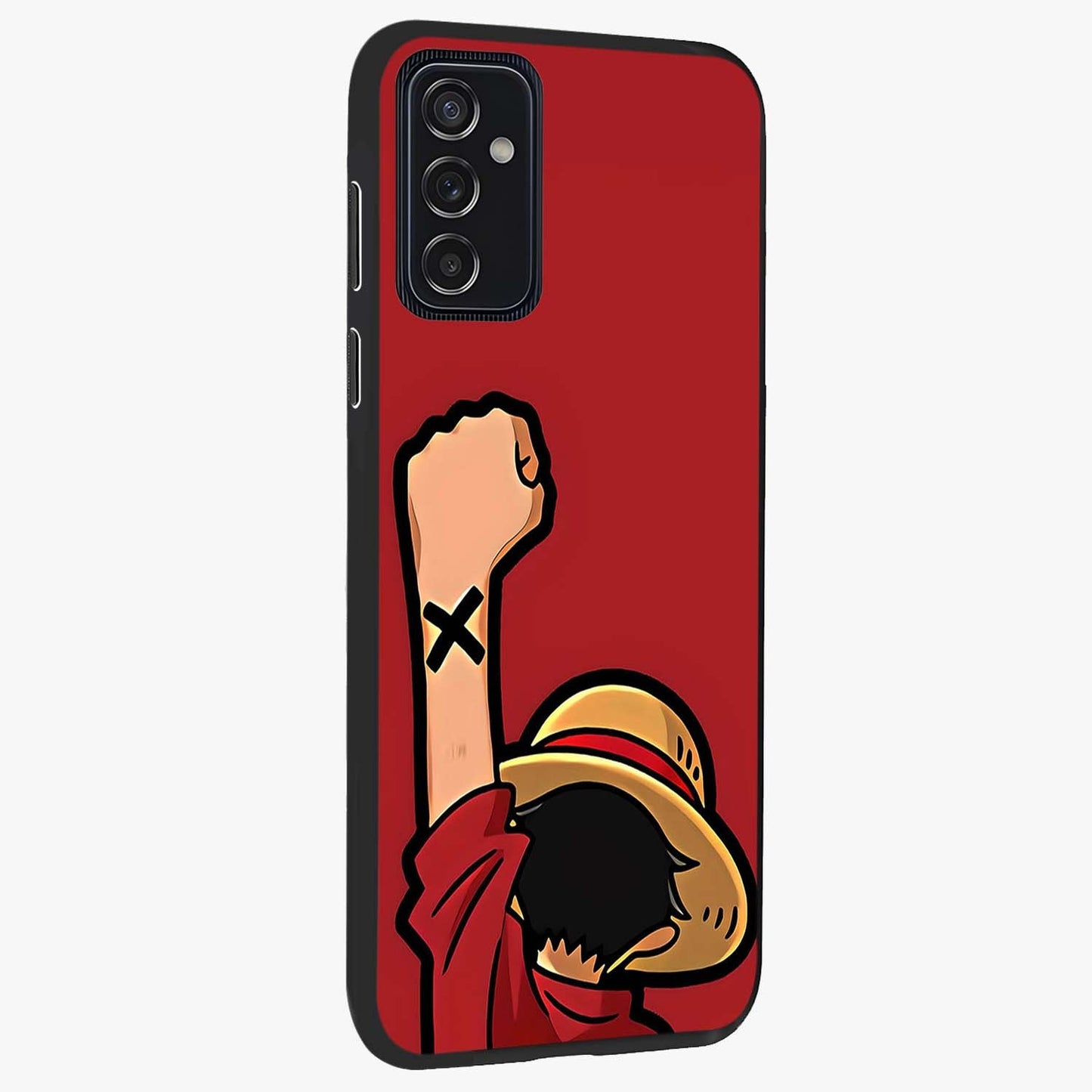 Luffy X Spirit Glass Case upright view showcasing striking anime artwork with adventurous character theme.