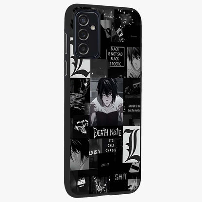 Midnight Chaos Mind Glass Case upright view showcasing expressive abstract artwork with bold dark theme.