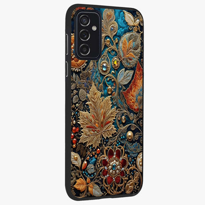Royal Jewel Garden Glass Case upright view showcasing rich floral artwork with luxurious garden theme.