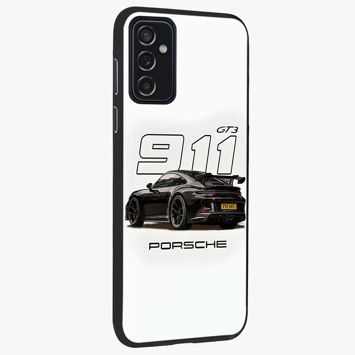 Turbo Legacy Icon Glass Case upright view showcasing bold racing inspired artwork with classic car theme.