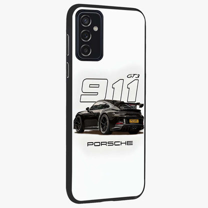 Turbo Legacy Icon Glass Case upright view showcasing bold racing inspired artwork with classic car theme.