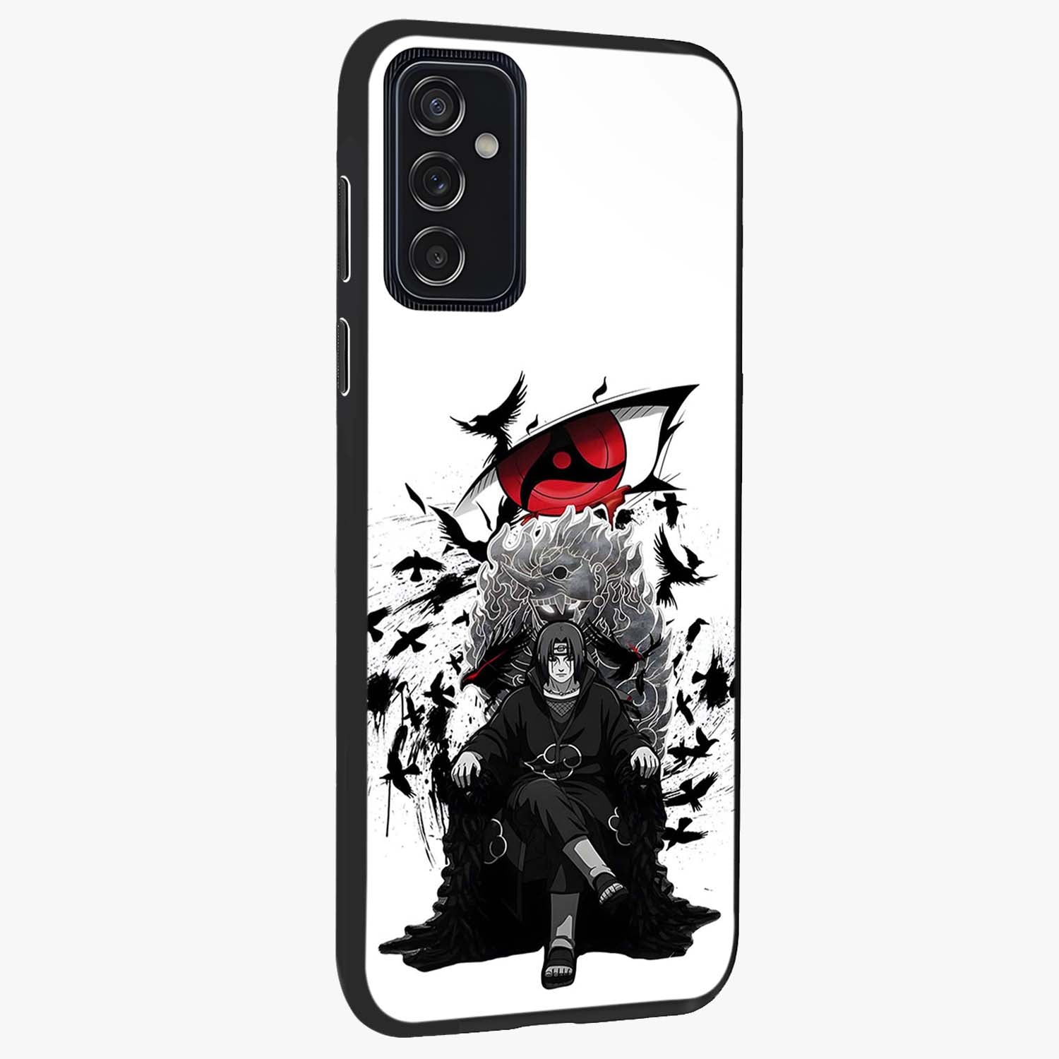 Uchiha Shadow Throne Glass Case upright view showcasing magical underwater galaxy artwork with vibrant cosmic theme.