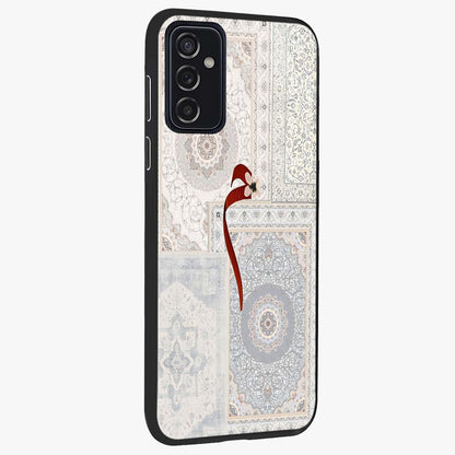White Aesthetic Bow Glass Case upright view showcasing delicate ribbon bow artwork with cute minimalist theme.