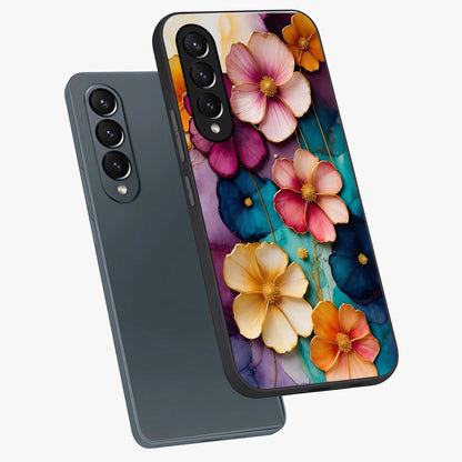 Artlyn Grace Flower Pattern Glass Case displayed in angled mockup highlighting delicate flower pattern design and smooth glass surface.