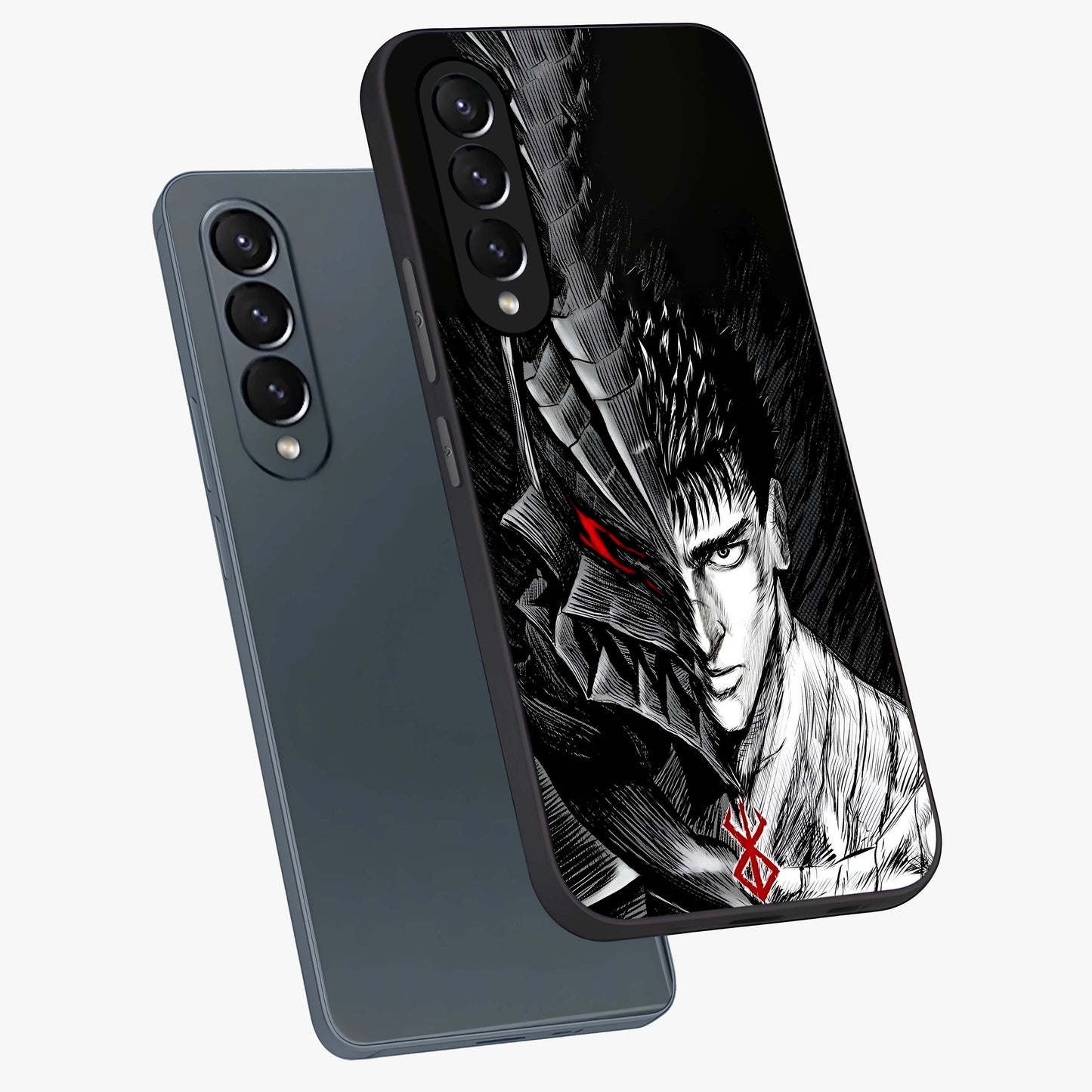 Berserker Blood Oath Glass Case displayed in angled mockup highlighting dark fantasy graphic design and powerful theme.