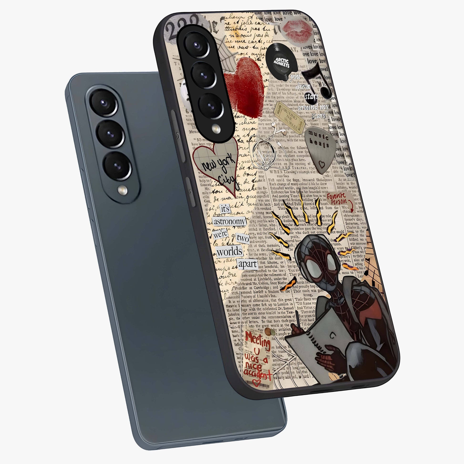 City Dream Sketch Glass Case displayed in angled mockup highlighting minimal city illustration with aesthetic sketch style.