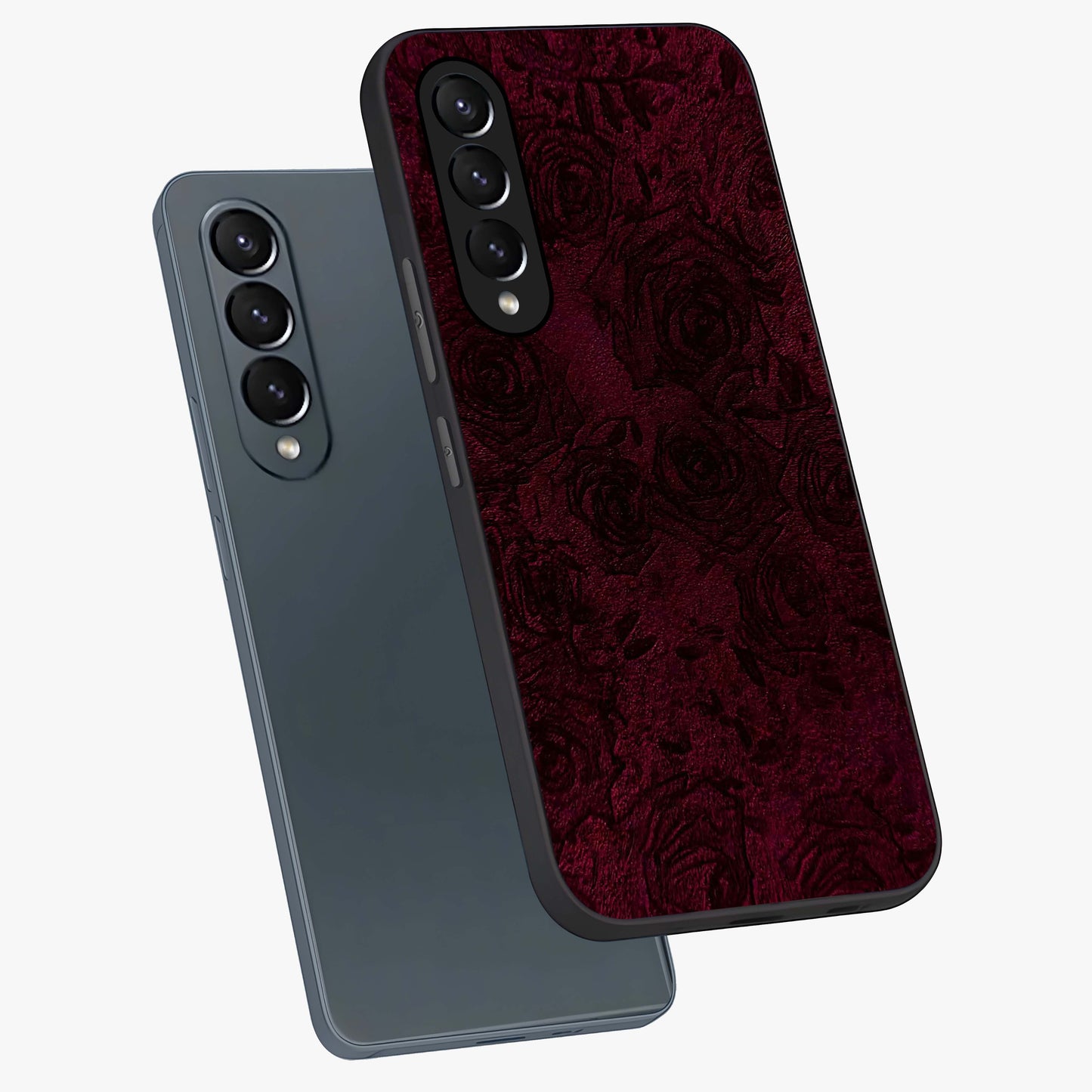 Crimson Fade Flow Glass Case displayed in angled mockup highlighting smooth gradient design with modern aesthetic style.