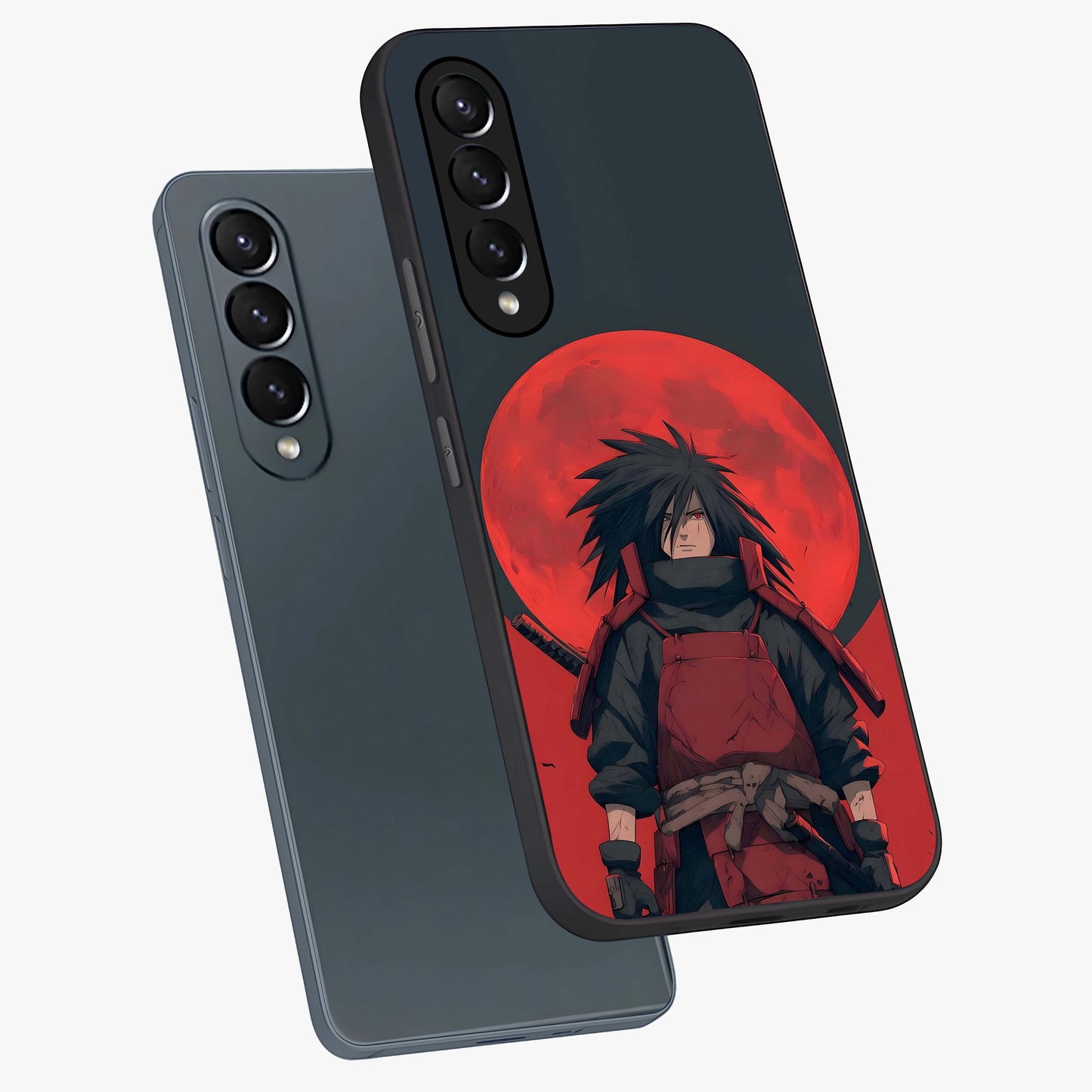 Crimson Moon Warlord Glass Case displayed in angled mockup highlighting dramatic crimson moon design with fantasy aesthetic.