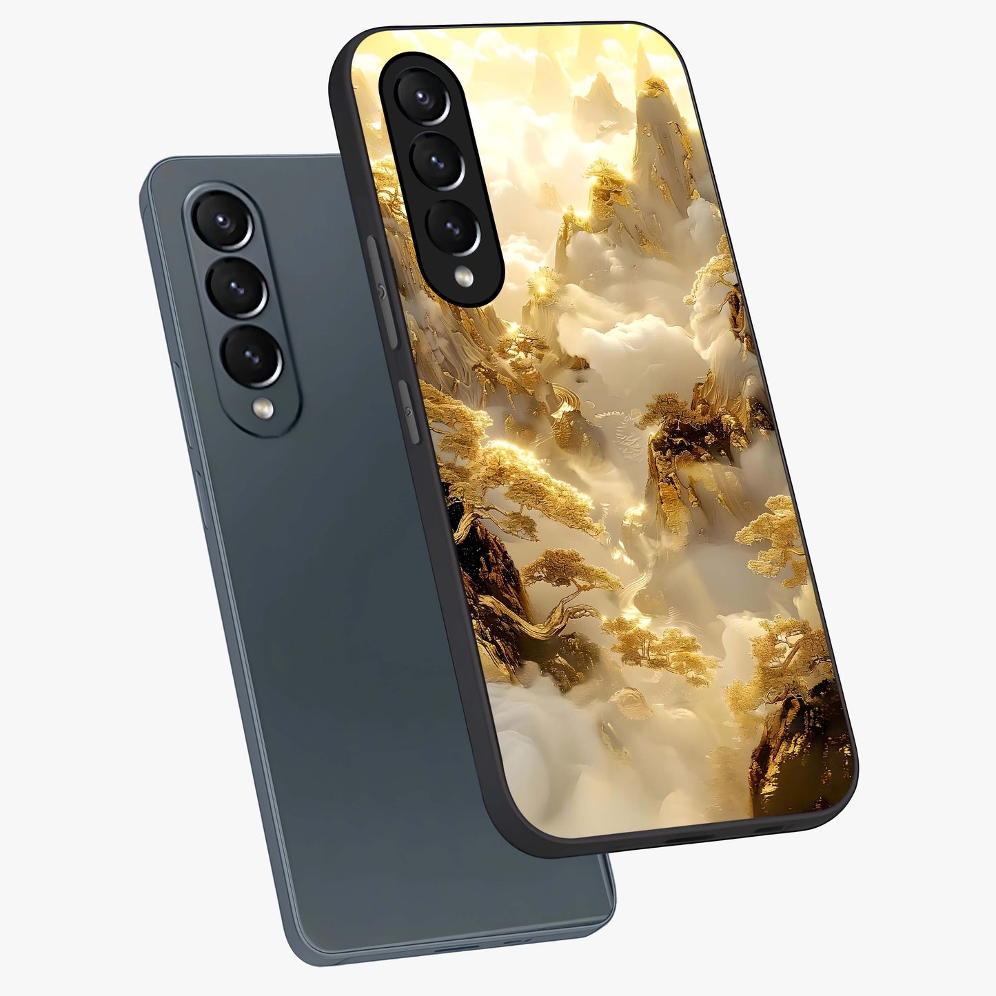 Gates Of Illumination Glass Case displayed in angled mockup highlighting radiant portal inspired design with fantasy aesthetic.