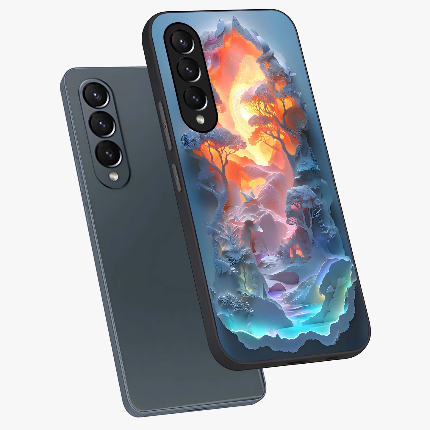 Glow Forest Portal Glass Case displayed in angled mockup highlighting mystical forest design with magical glowing aesthetic.