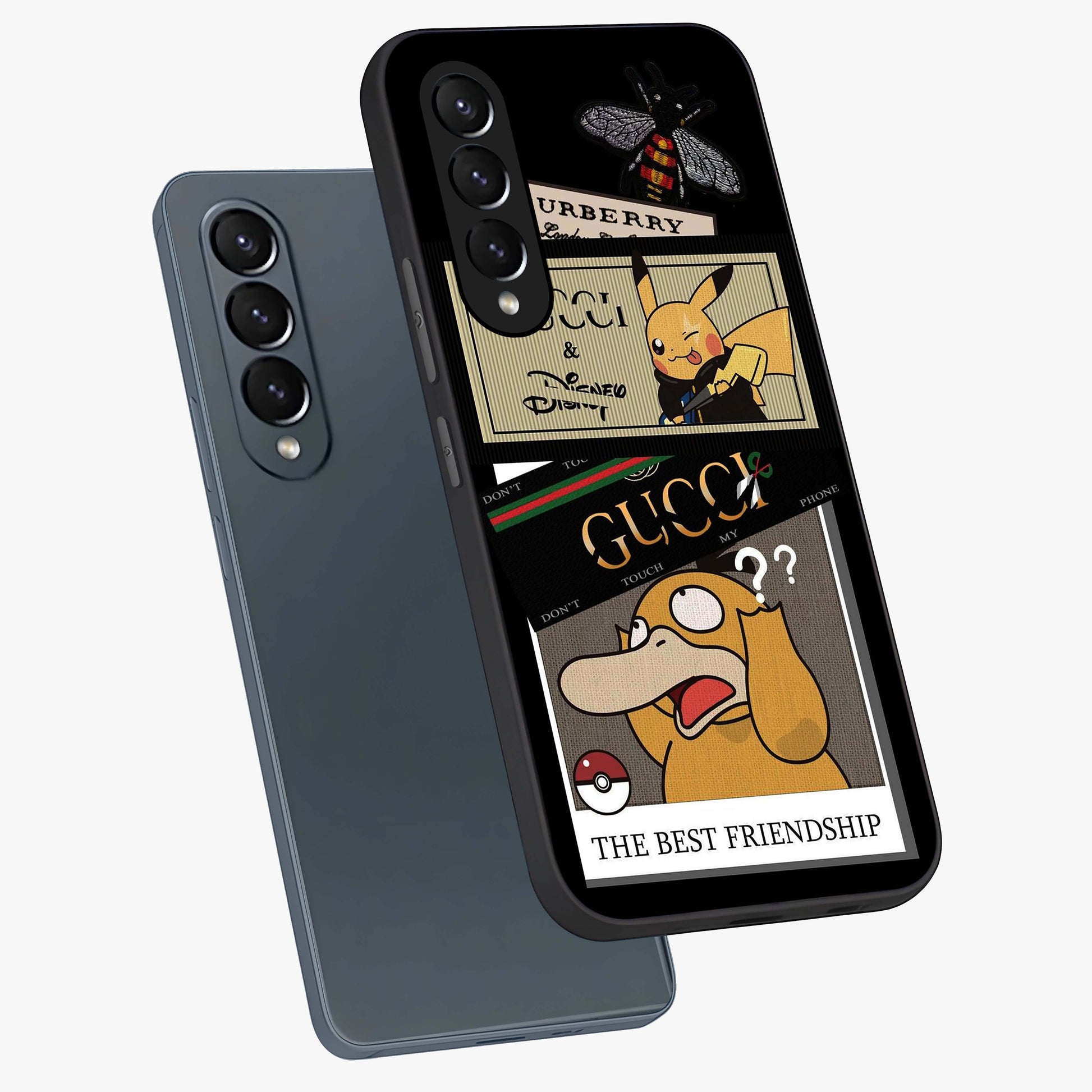 Gucci Play Mashup Glass Case displayed in angled mockup highlighting stylish fashion mashup design with bold aesthetic.