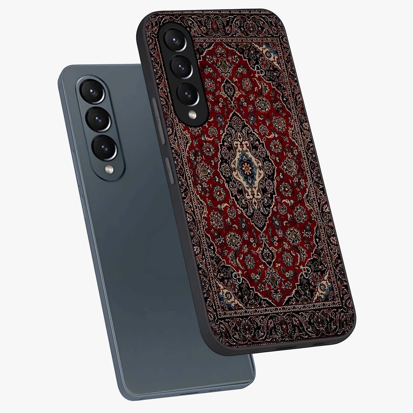 Heritage Carpet Royale Glass Case displayed in angled mockup highlighting intricate royal carpet design with heritage aesthetic.