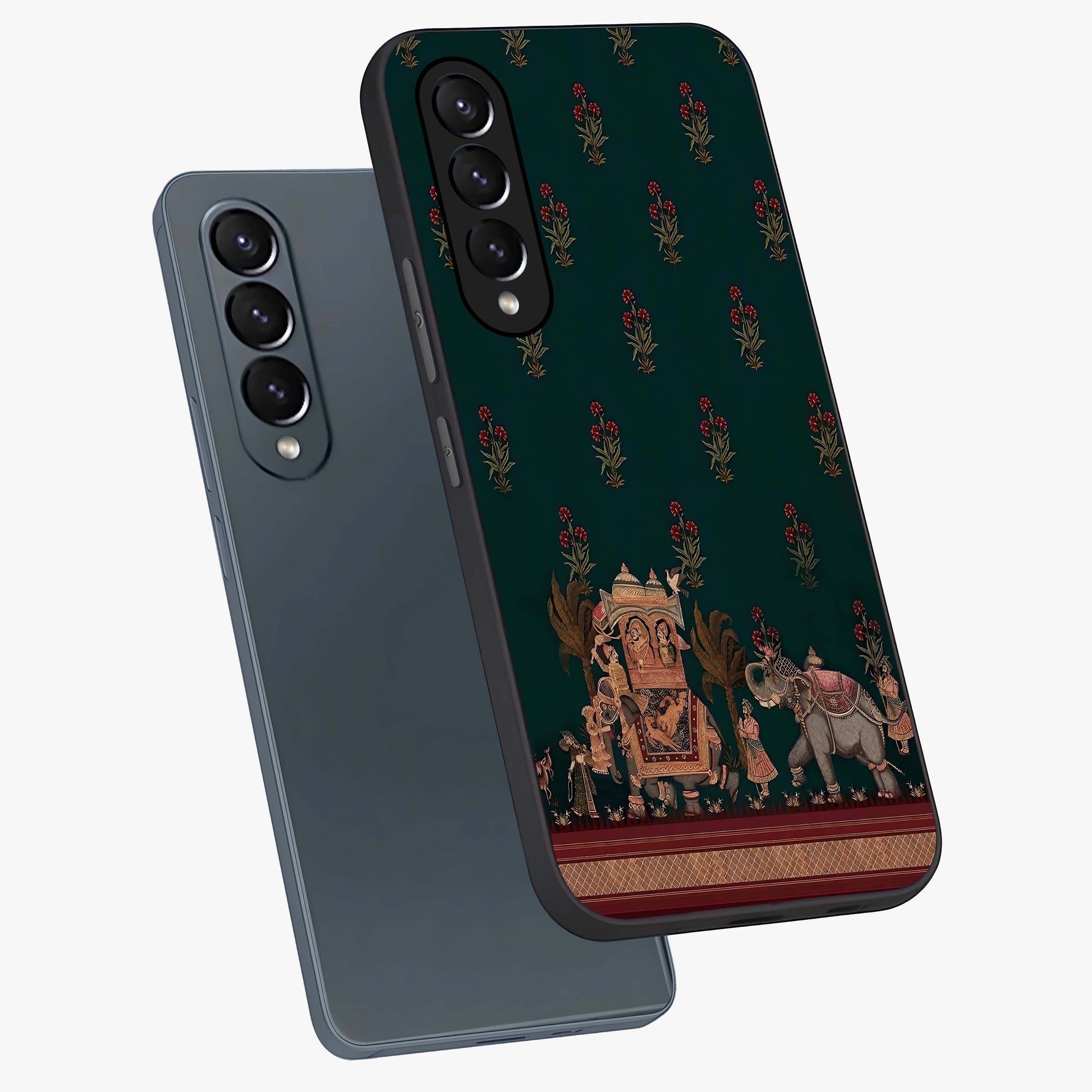 Macmerise Glass Case displayed in angled mockup highlighting trendy graphic design with sleek aesthetic style.