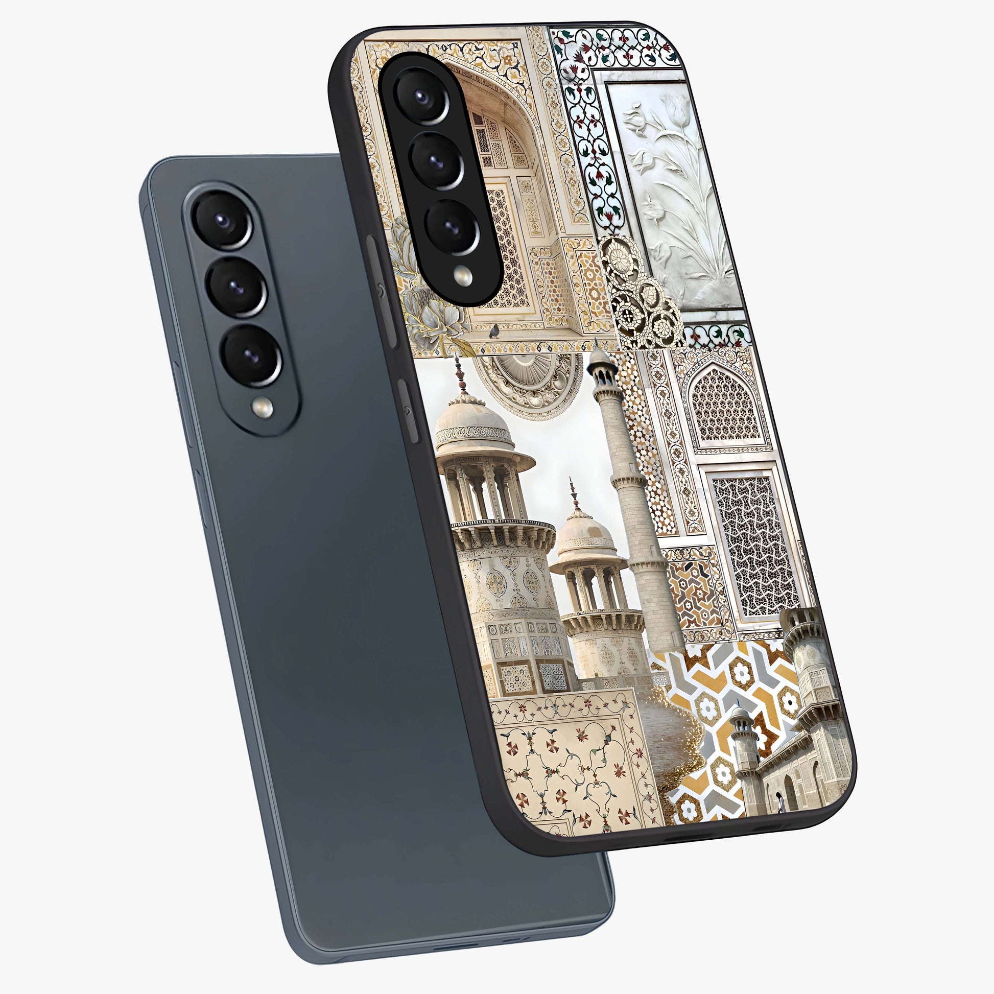 Mughal Marble Legacy Glass Case displayed in angled mockup highlighting elegant heritage marble artwork with royal aesthetic.