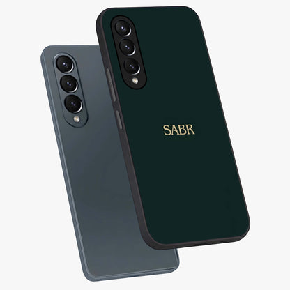 Sabr Minimal Patience Glass Case displayed in angled mockup highlighting simple inspirational design with clean aesthetic style.