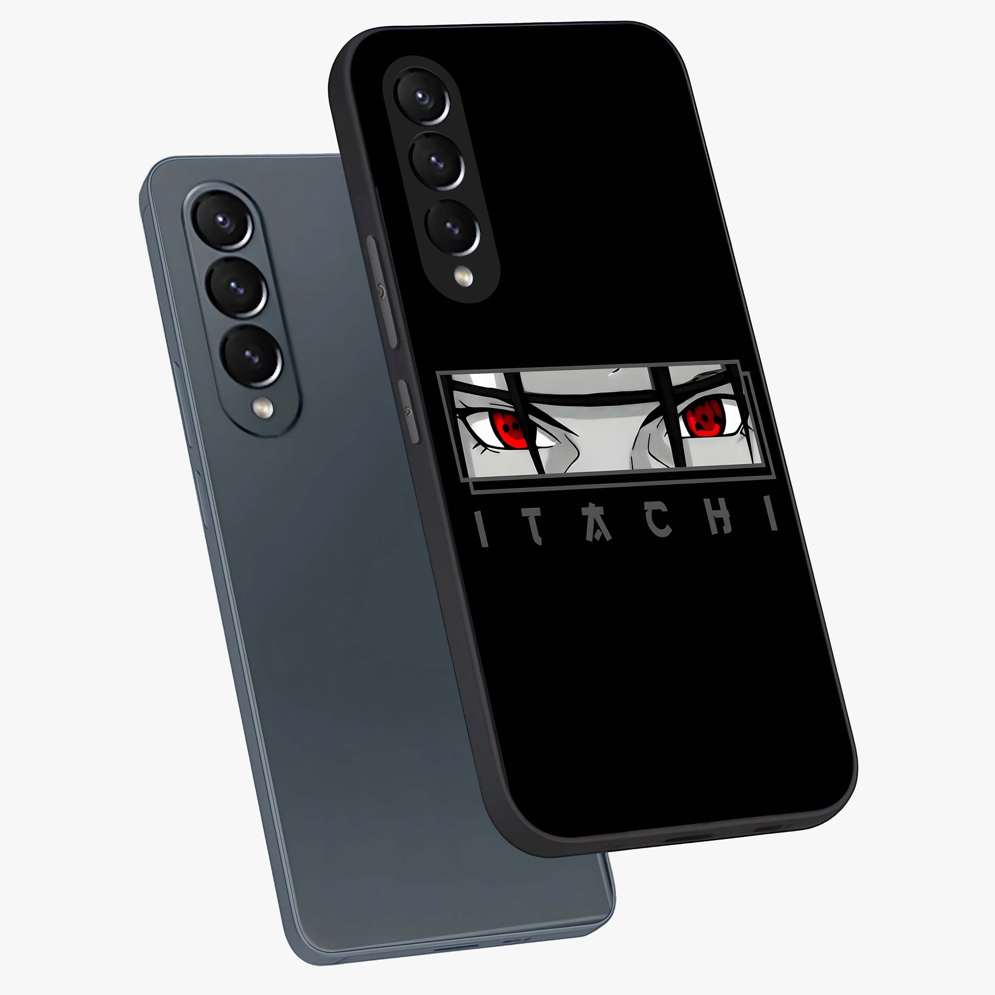 Scarlet Gaze Dominance Glass Case displayed in angled mockup highlighting intense visual design with bold scarlet aesthetic.
