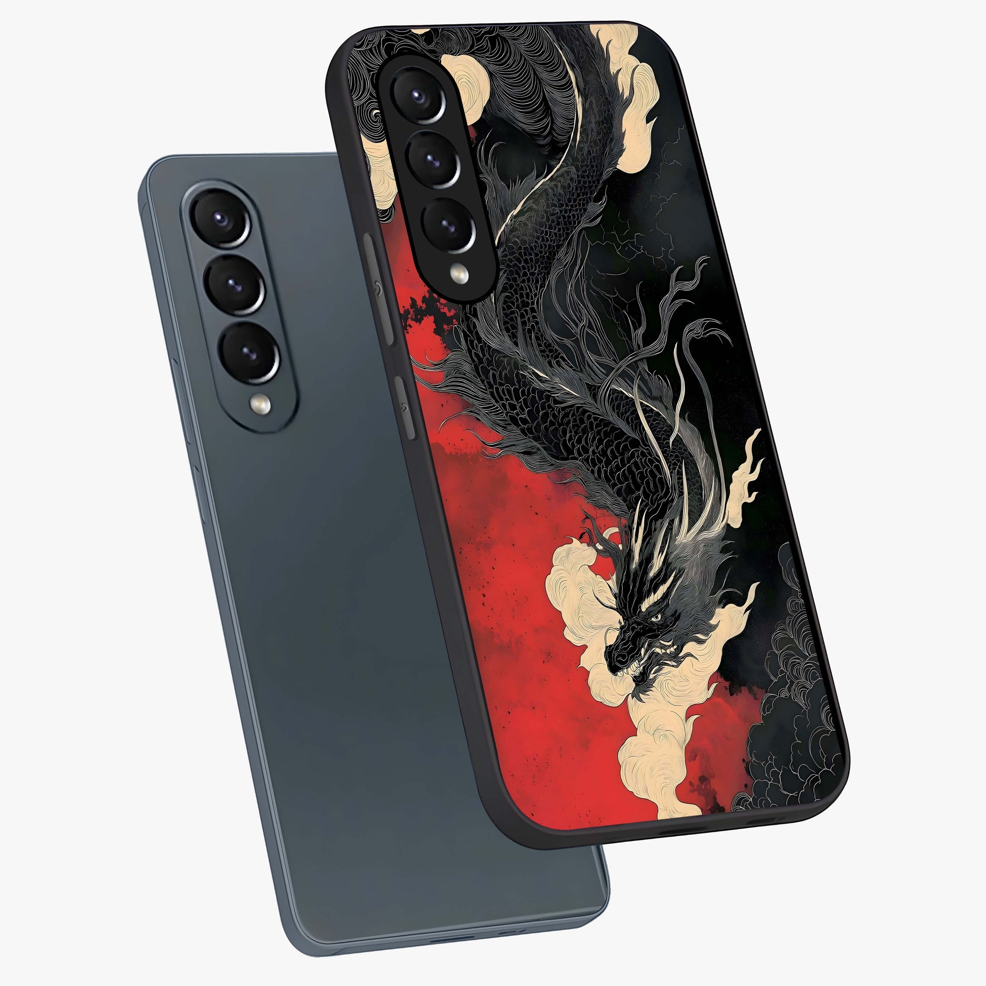 Shadow Dragon Fury Glass Case displayed in angled mockup highlighting powerful dragon illustration with dark fantasy aesthetic.