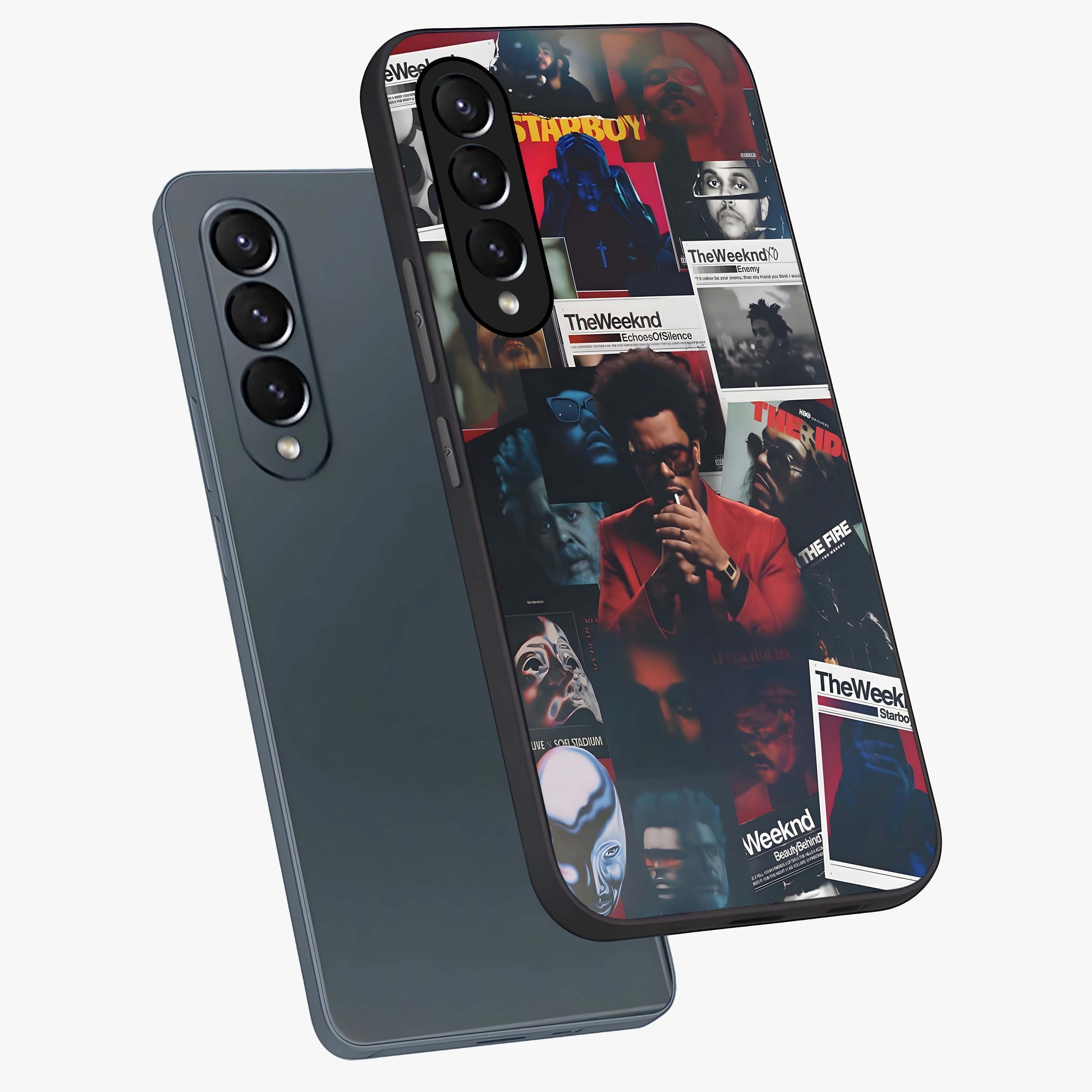 The Weeknd Glass Case displayed in angled mockup highlighting stylish pop culture inspired design with modern aesthetic.
