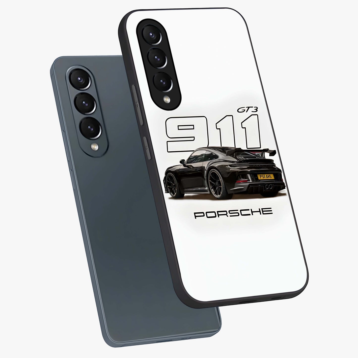 Turbo Legacy Icon Glass Case displayed in angled mockup highlighting dynamic automotive design with performance aesthetic.