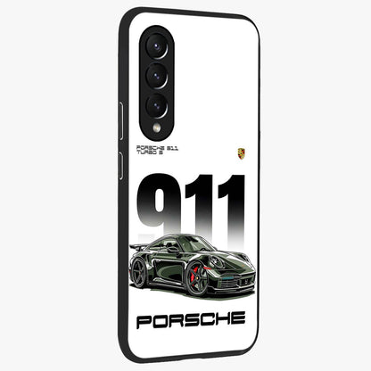 911 Turbo Dominance Glass Case upright perspective showcasing powerful racing design and modern automotive aesthetic.