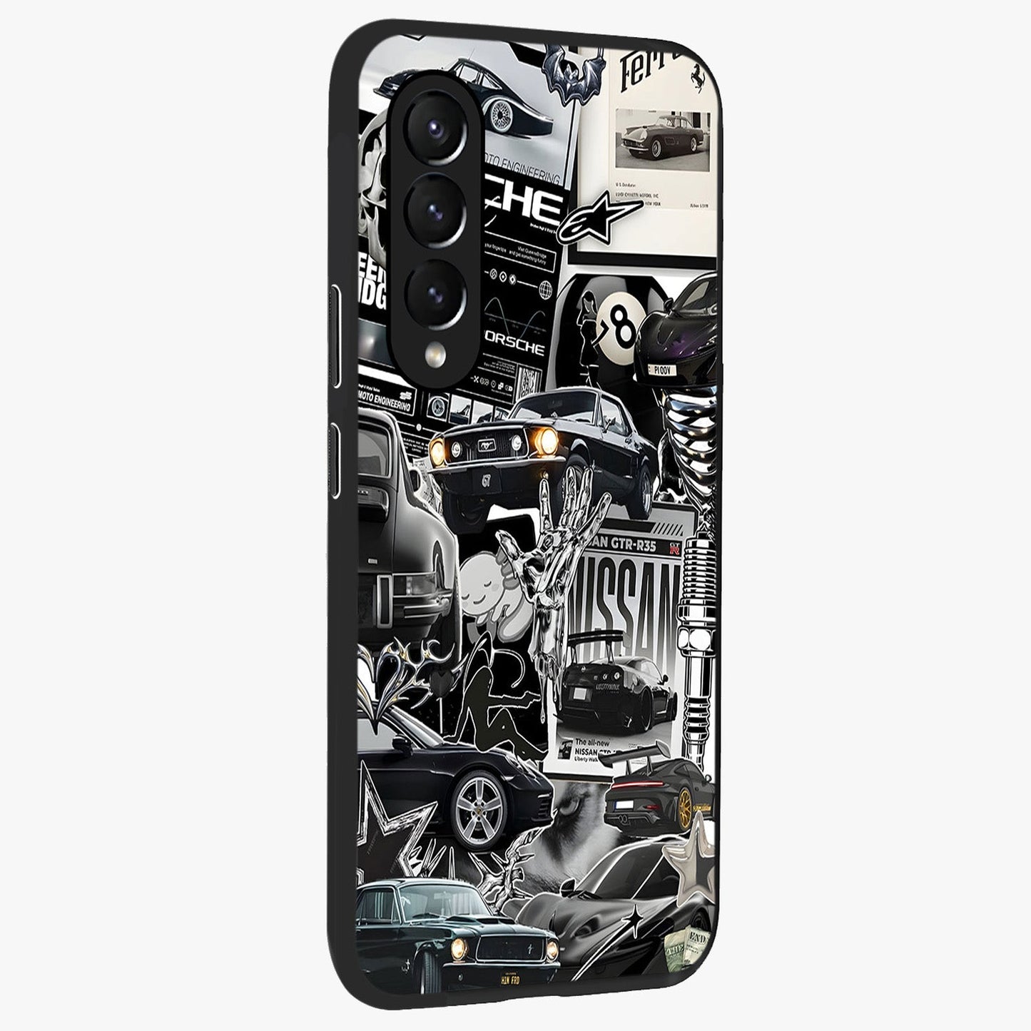 Aesthetic Dark Love Glass Case upright view showcasing dramatic romantic artwork with modern aesthetic style.