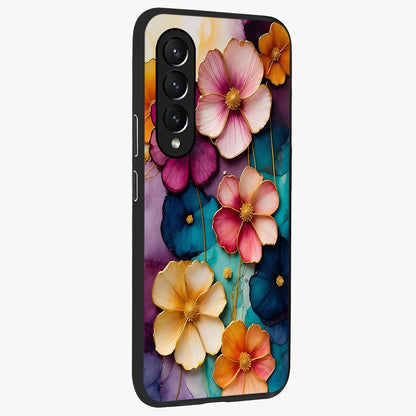 Artlyn Grace Flower Pattern Glass Case upright view showcasing graceful floral artwork with aesthetic botanical style.