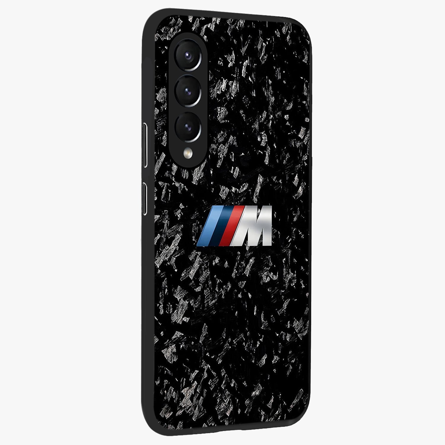 Carbon Speed Mark Glass Case upright view showcasing modern carbon speed graphic with bold automotive theme.