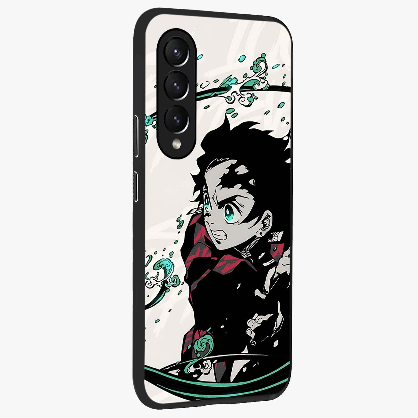 Demon Slayer Glass Case upright view showcasing powerful anime artwork with intense warrior theme.