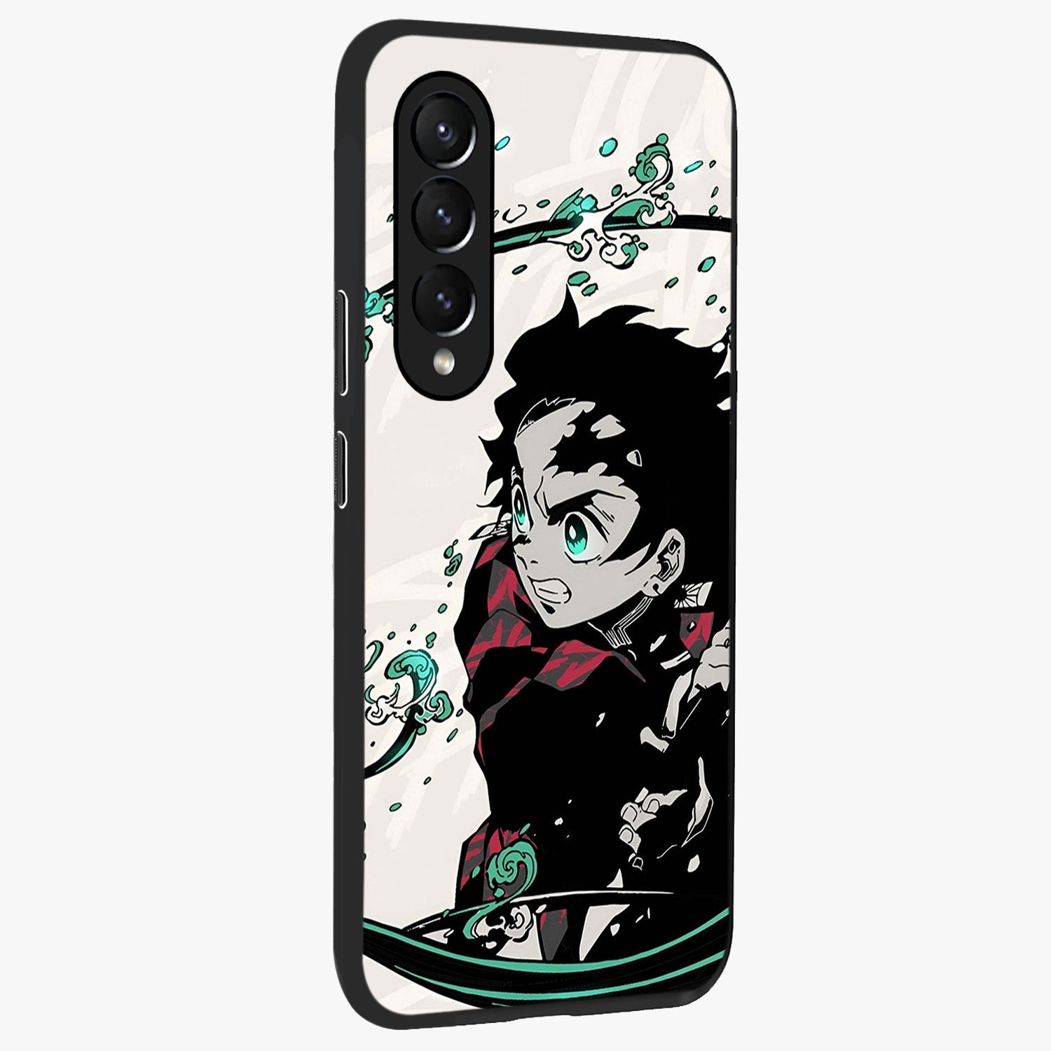 Demon Slayer Glass Case upright view showcasing powerful anime artwork with intense warrior theme.