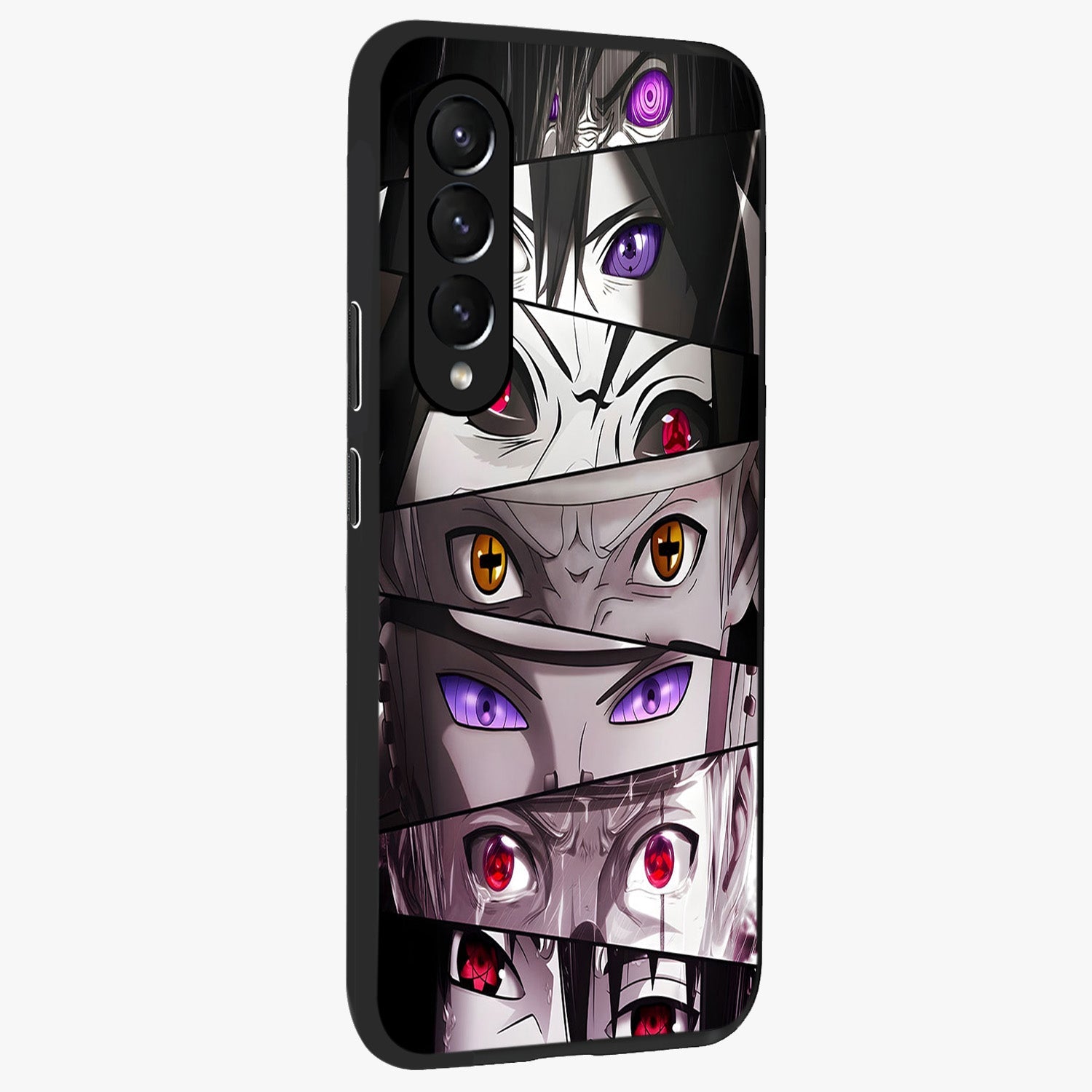 Eyes of Destiny Glass Case upright view showcasing symbolic eye artwork with dramatic artistic theme.
