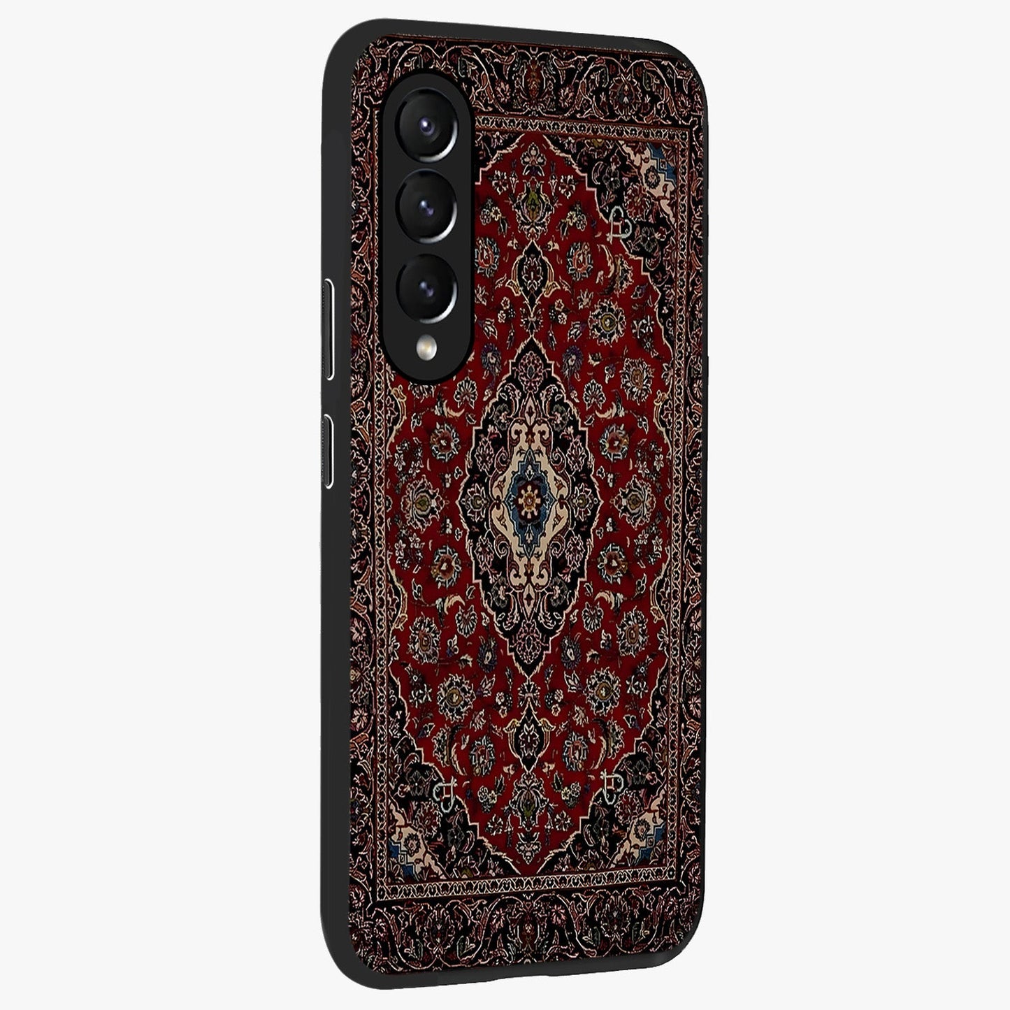 Heritage Carpet Royale Glass Case upright view showcasing detailed ornamental artwork with luxurious traditional theme.