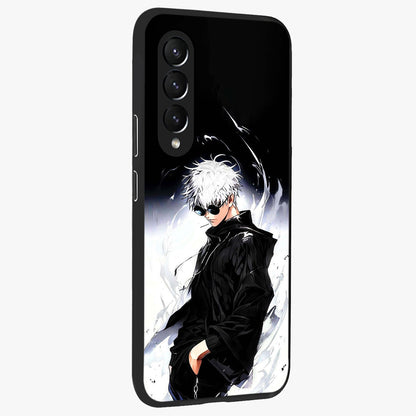 Limitless Shadow King Glass Case upright view showcasing bold shadow warrior artwork with epic fantasy theme.