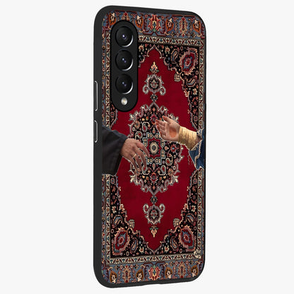 Royal Touch Reach Glass Case upright view showcasing stylish royal inspired artwork with graceful theme.