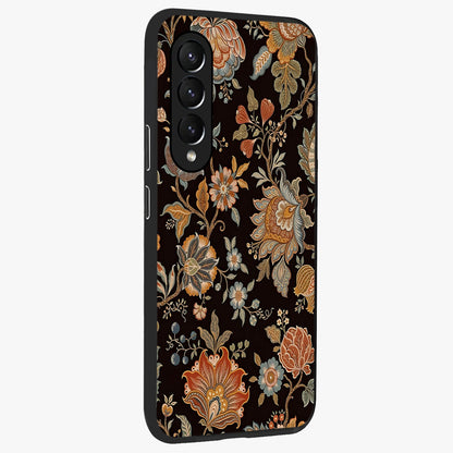 Vintage Floral Dream Glass Case upright view showcasing delicate floral artwork with timeless vintage theme.