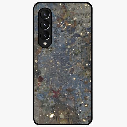 Aesthetic Astrolophia Glass Case showing flat back view with dreamy aesthetic design and glossy glass finish.