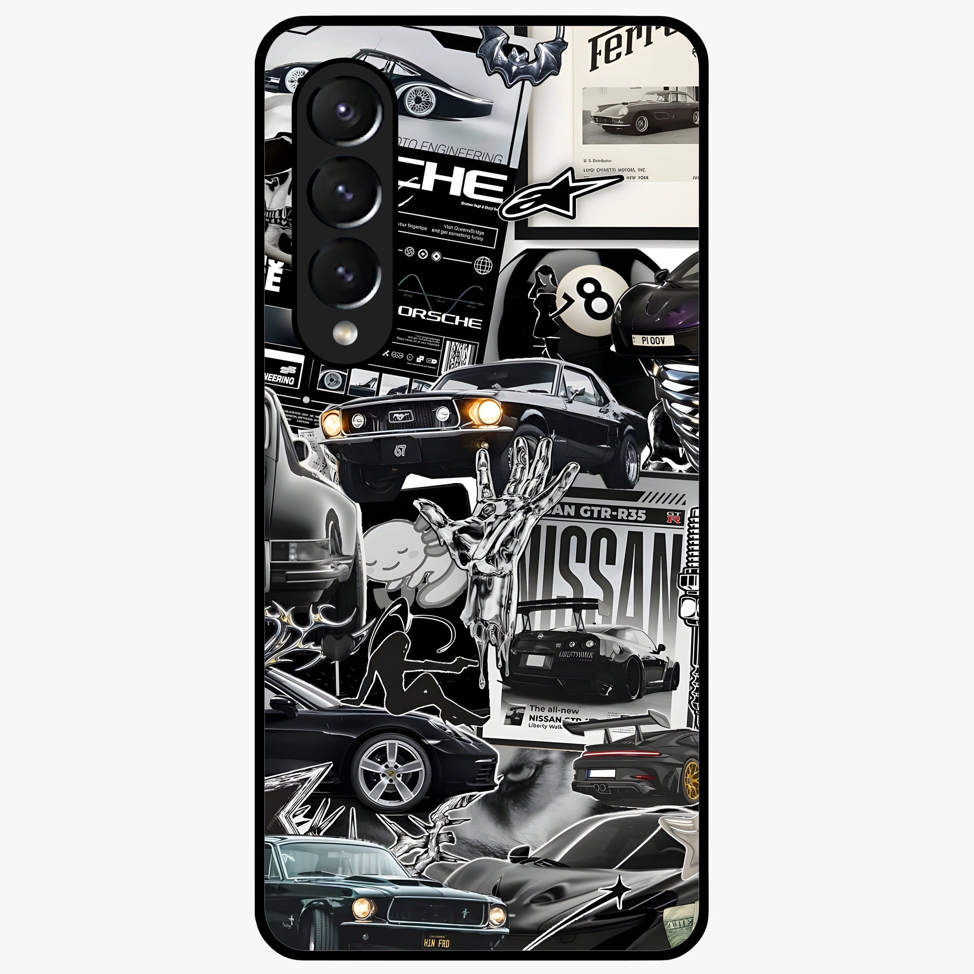 Aesthetic Dark Love Glass Case showing flat back view with dark romantic artwork and glossy glass finish.