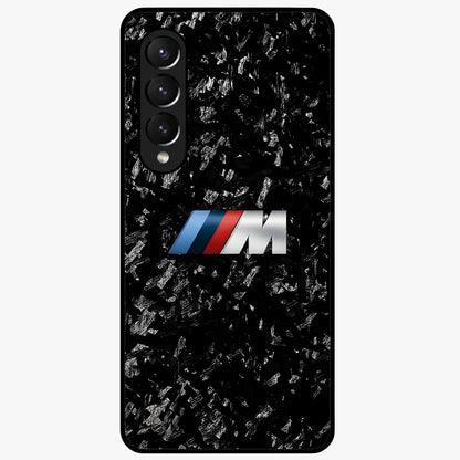 Carbon Speed Mark Glass Case showing flat back view with sporty carbon pattern artwork and glossy glass finish.