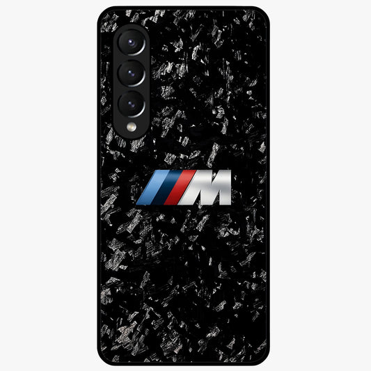 Carbon Speed Mark Glass Case showing flat back view with sporty carbon pattern artwork and glossy glass finish.